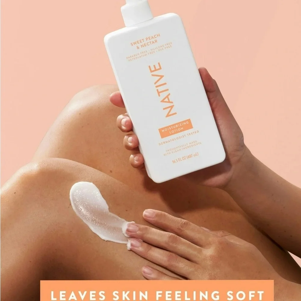 2 Native Moisturizing Hand & Body Lotion, Sweet Peach & Nectar